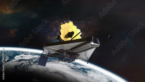 Fotografía James Webb telescope take-off from Earth planet