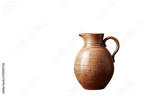 one clay pot for cooking with closed cap isolated on a Transparent background. Generative AI