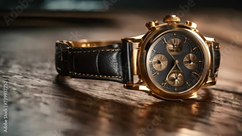 A Watch Resting on a Wooden Table