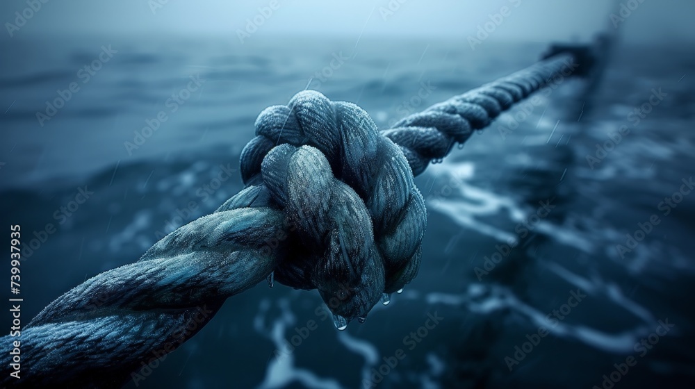 a rope with a knot - obrazy, fototapety, plakaty 