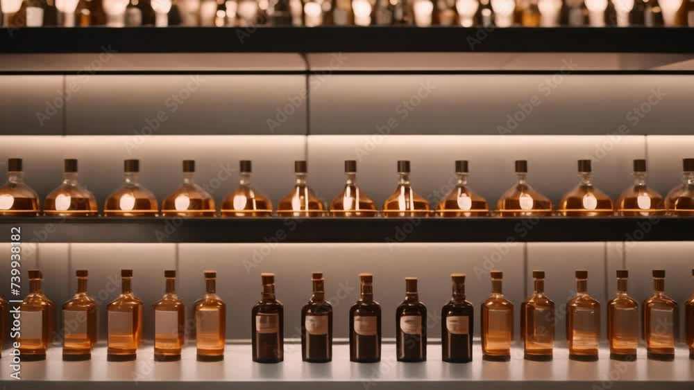 Abundant Collection of Liquor Bottles on a Shelf Abundant Collection of Liquor Bottles on a Shelf