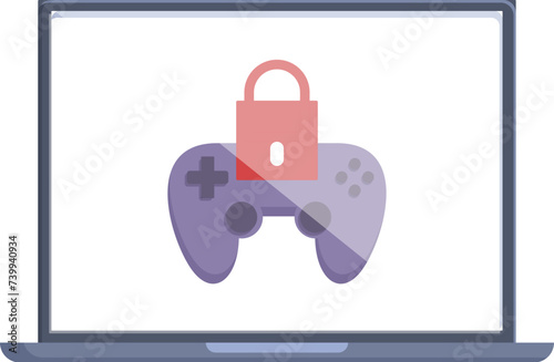 Game parental control icon cartoon vector. Child lesson. Online electronic