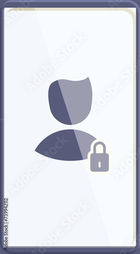 Account control icon cartoon vector. Online remote safe. Service lock