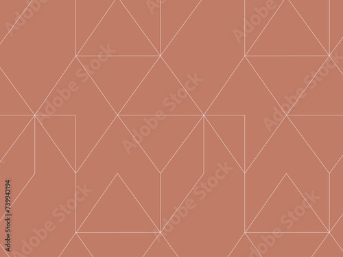 Obraz na płótnie Art deco triangle seamless vintage pattern drawing on green background. w salonie