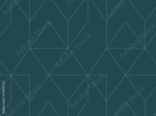 Obraz na płótnie Art deco triangle seamless vintage pattern drawing on turquoise background. w salonie