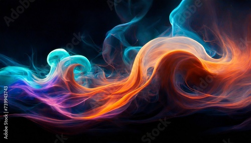 colorful smoke swirl on a dark background
