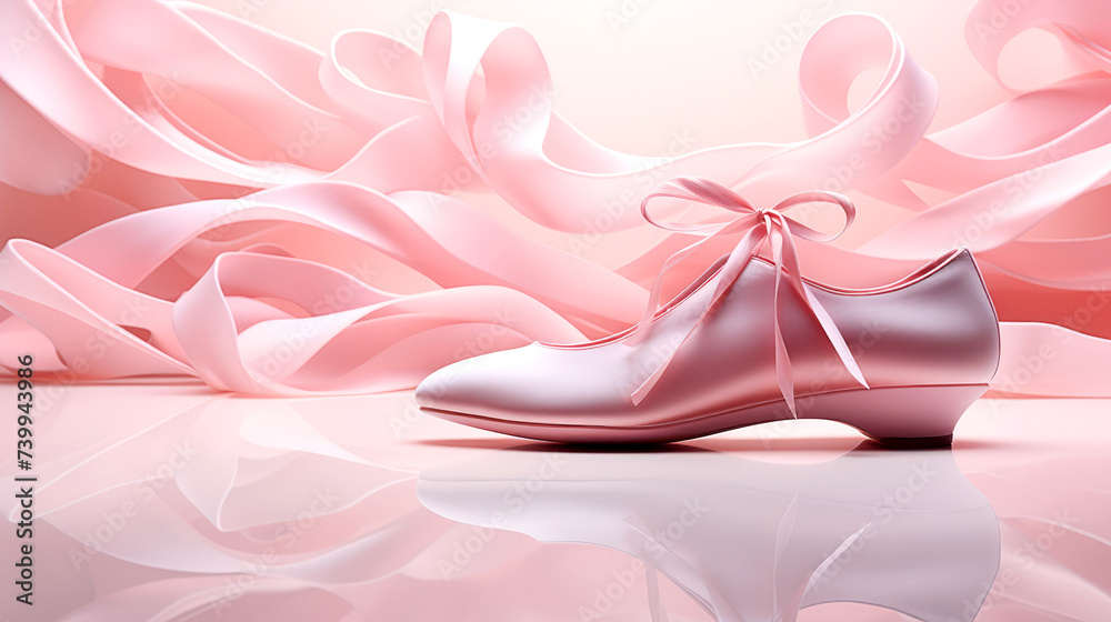 Classic Pink Ballet Flats with Ribbons Classic Pink Ballet Flats with Ribbons