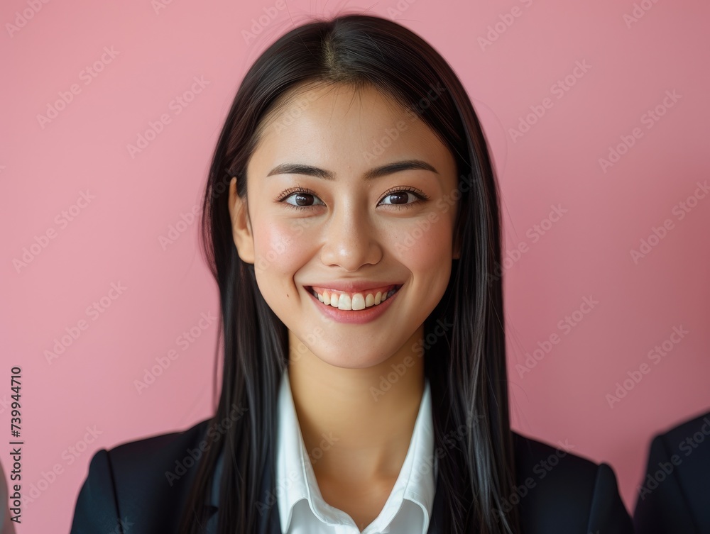 happy smiling or laughing Asian female office worker happy smiling or laughing Asian female office worker