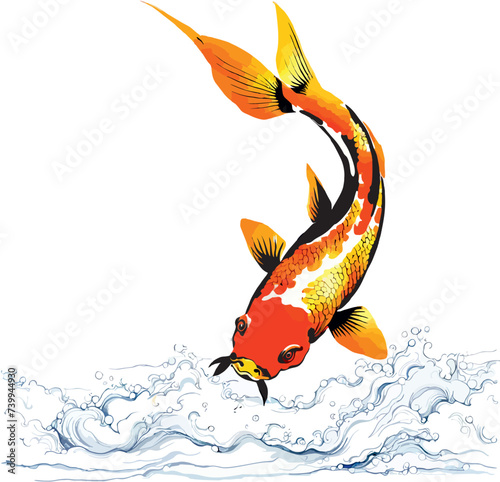 illustration of a fish Koi 021