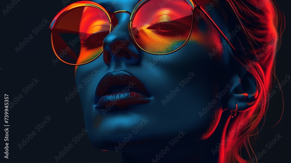 Abstract portrait of fashionable blonde woman. AI generated image. Abstract portrait of fashionable blonde woman. AI generated image.