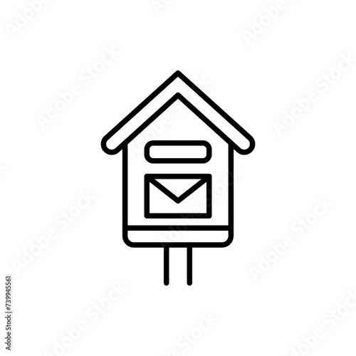Mailbox outline icons, minimalist vector illustration ,simple transparent graphic element .Isolated on white background