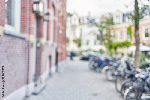 Blurred background of bike parking