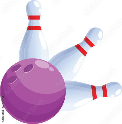 Hit speed skittles icon cartoon vector. Ball target. Bowling sport