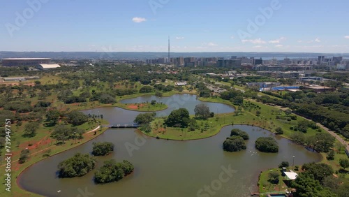 Sarah Kubitschek City Park in Brasilia, Brazil. Aerial View photo