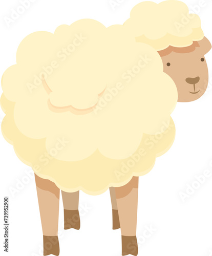 Sad lamb icon cartoon vector. Cute baby sleep. Cattle meat style © nsit0108