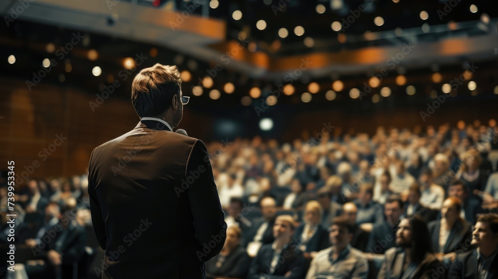 Speaker at Business Conference and Presentation. Audience at the conference hall. Speaker at Business Conference and Presentation. Audience at the conference hall.