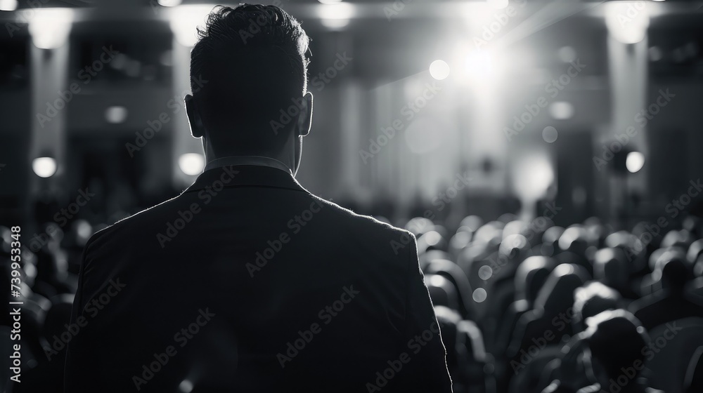 Fototapeta premium Speaker at Business Conference and Presentation. Audience at the conference hall.