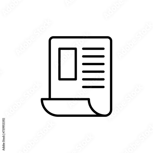 Newspaper outline icons, minimalist vector illustration ,simple transparent graphic element .Isolated on white background