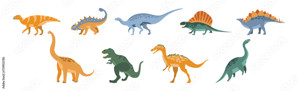 Dinosaur Wild Beast and Prehistoric Animal Vector Set