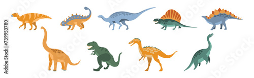 Dinosaur Wild Beast and Prehistoric Animal Vector Set