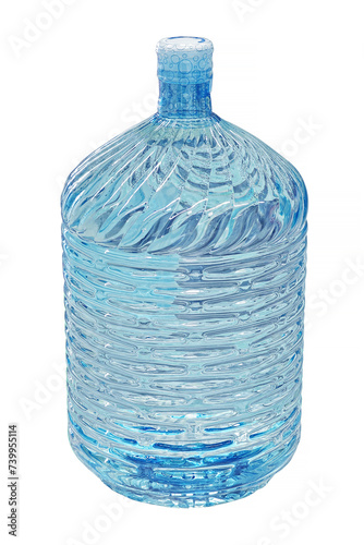 Big plastic water bottle isolated on white
