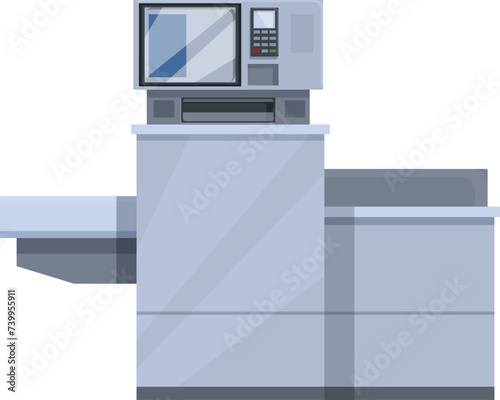 Shop terminal icon cartoon vector. Self service checkout. Touch monitor