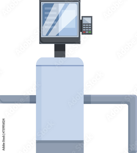 Self service barrier icon cartoon vector. Supermarket shop. Terminal shop