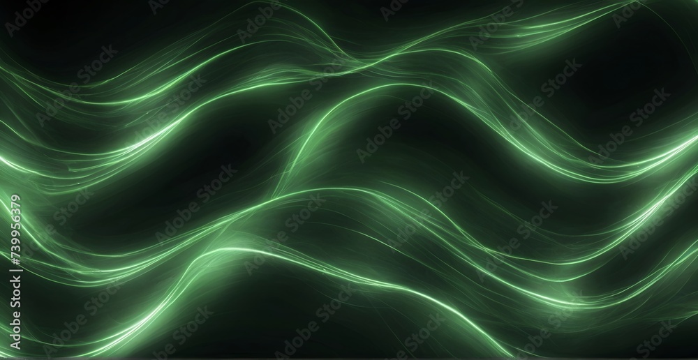 Abstract of wavy green lights background