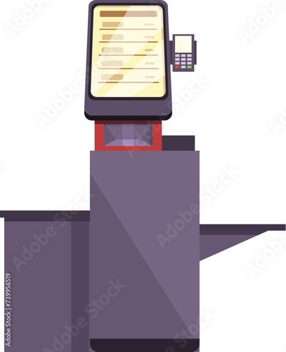 Banking device icon cartoon vector. Automated machine control. Self service