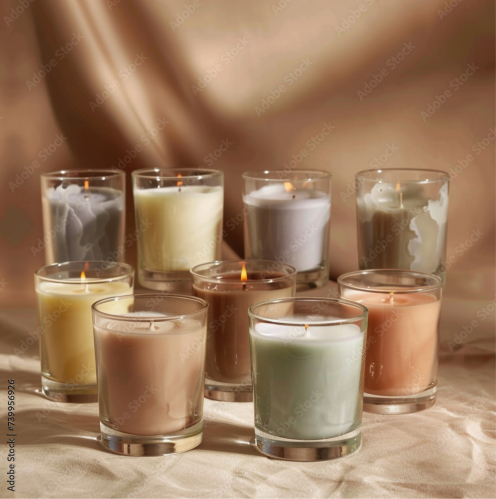 show different models of scented candles in glass packaging show different models of scented candles in glass packaging