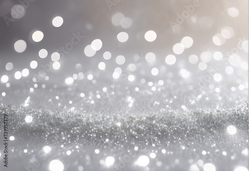 Sparkling Silver Glitter with Soft Bokeh Lights