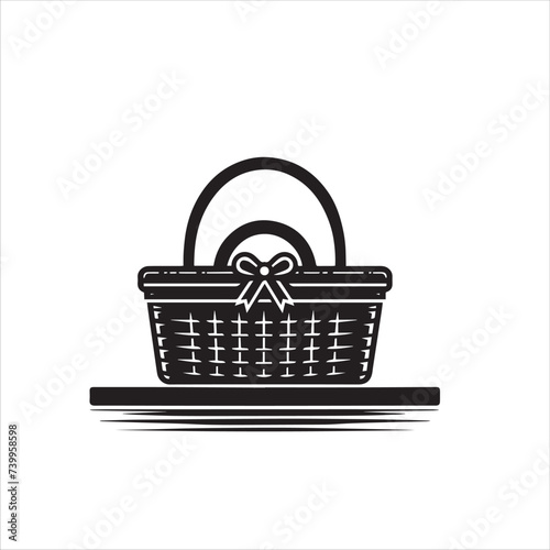 Picnic basket icon vector isolated on white background