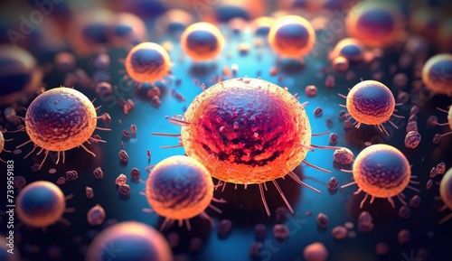 Close-up photo of viral cells in a petri dish in vitro. Science and medicine concept.