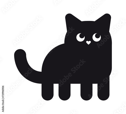 Vector illustration of a cat made of geometric shapes. A pet. Suitable for posts, logos, statistics, information graphics, food advertising and veterinary clinics. Caring for a pet.