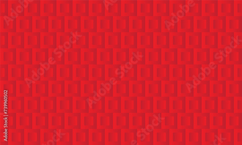 Red symetric concave sqaures shapes on dark red background. Seamless pattern, concave sqaures shapes, red background for presentations, backdrops, wallpapers. Tiles pattern. Editable template. EPS 10.