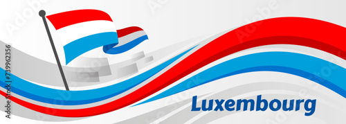 Luxembourg national day banner with Luxembourger map photo