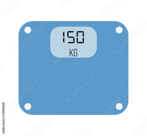 Digital scale 150 kg. Scale vector design for weighing isolated on light background