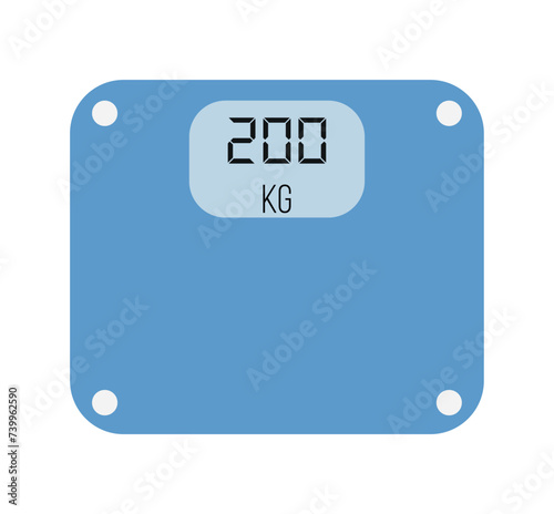 Digital scale 200 kg. Scale vector design for weighing isolated on light background