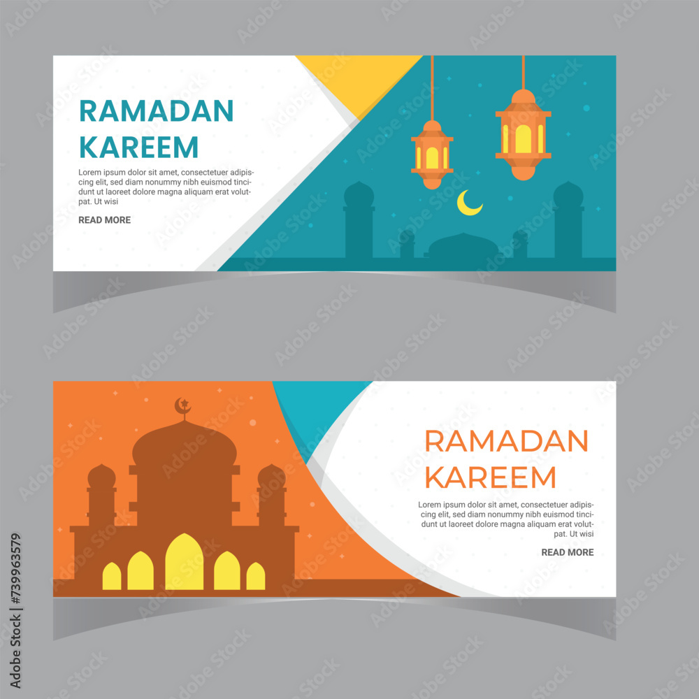 Set social media post template in Green and brown islamic background design. Iftar mean is breakfasting and marhaban mean is welcome. social media template with islamic background design