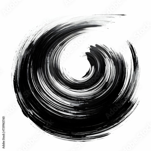 Black paint brush stroke isolated on white background