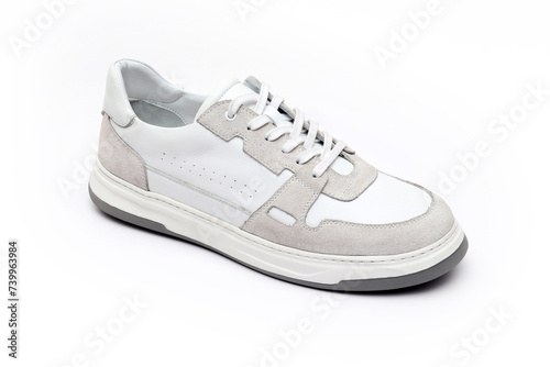 Comfortable sneakers for men on a white background.