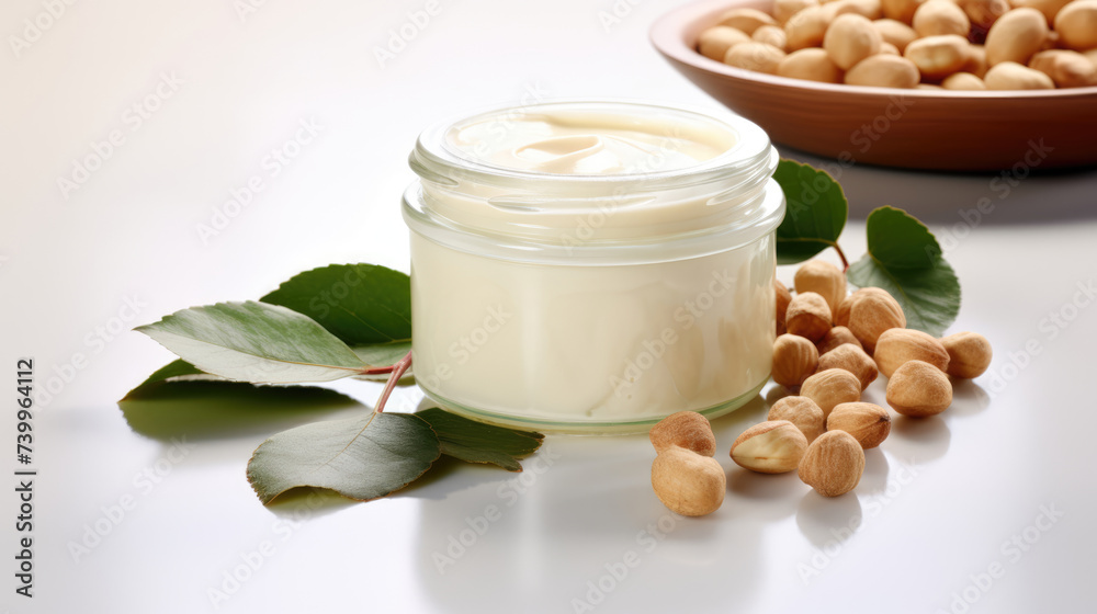 Cosmetic products with macadamia nuts. Cream with extract of Macadamia Cosmetic products with macadamia nuts. Cream with extract of Macadamia