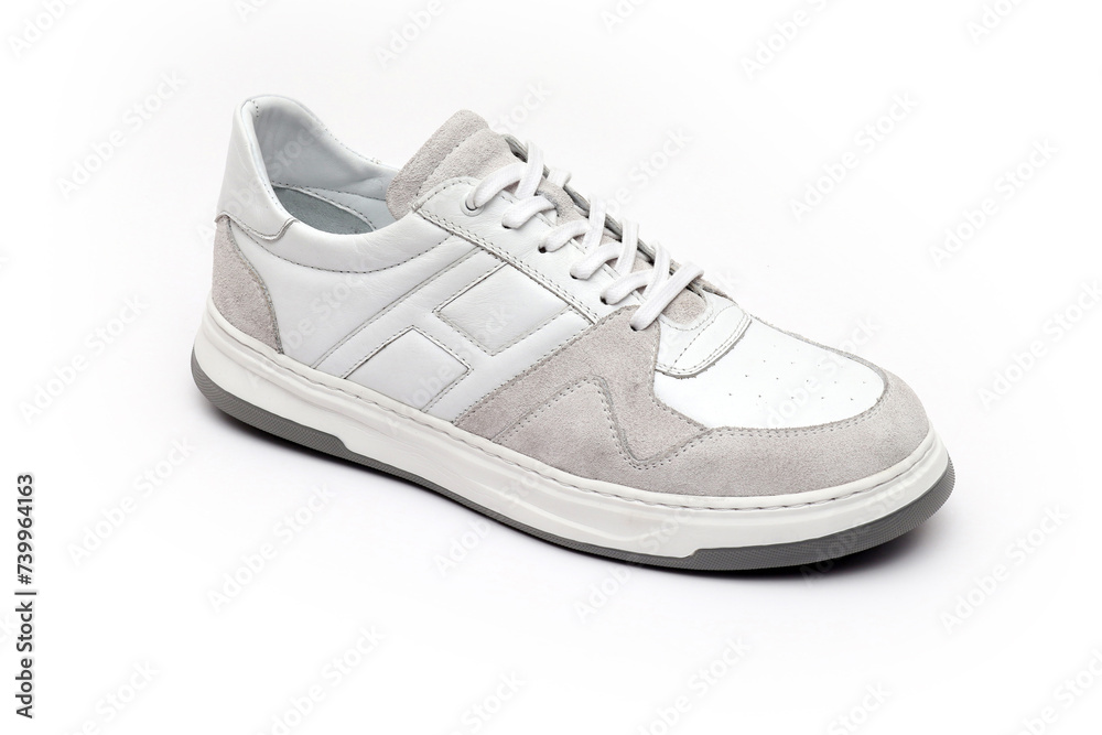 Comfortable sneakers for men on a white background.