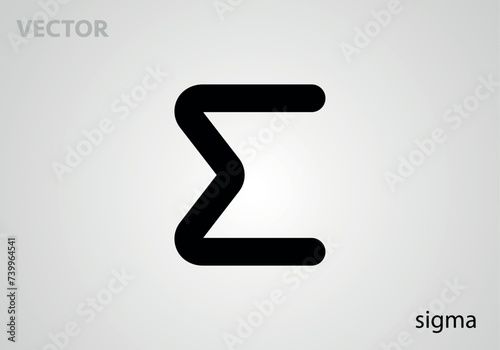 Mathematical symbol icon sigma, vector illustration