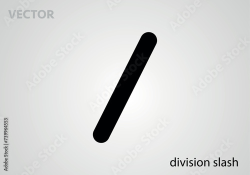 Mathematical symbol icon division slash, vector illustration