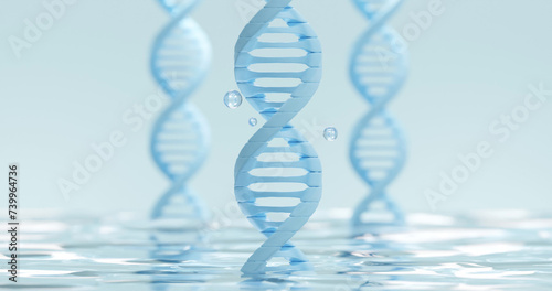 DNA gene helix spiral molecule structure. 3d illustration