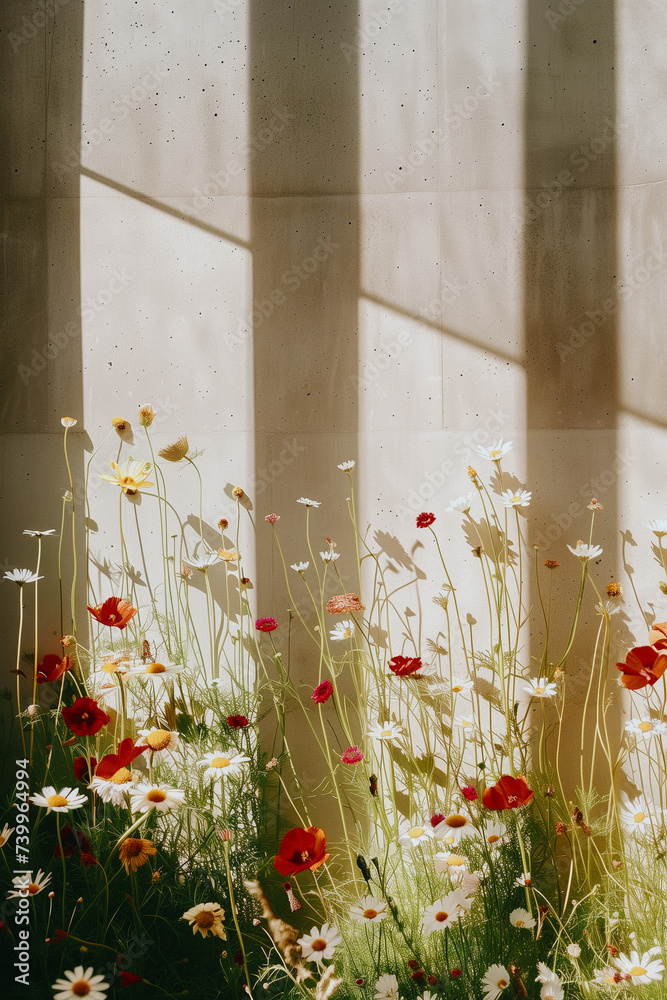 Fototapeta premium Floral Dance on Urban Canvas