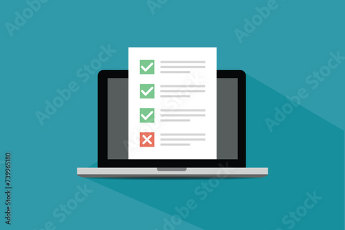 Checklist browser window. Check mark. Elements for web banners, websites, infographics. 