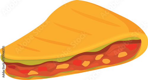 Tomato quesadilla icon cartoon vector. Menu breakfast. Mexican meal © nsit0108