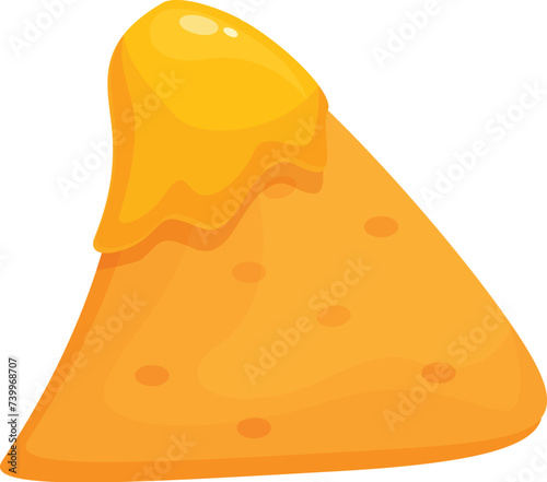 Mustard sauce nachos icon cartoon vector. Food delicious. National snack